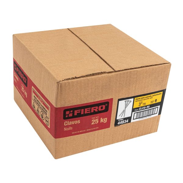 44834 - Kilo de clavos para concreto 3' galvanizado, caja de 25 kg