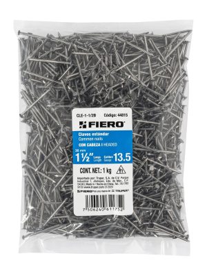 44815 - Bolsa con 1 kg de clavo estándar 1-1/2' con cabeza, Fiero