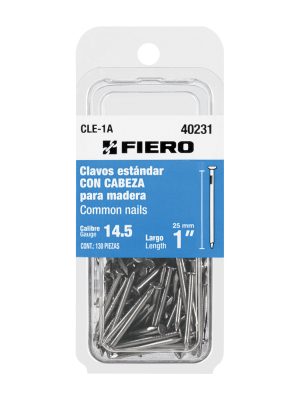 40231 - Blíster con 130 de clavo estándar 1' con cabeza, Fiero