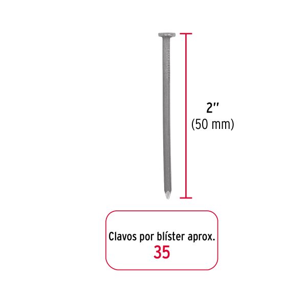 40230 - Blíster con 35 clavos estándar 2' con cabeza, Fiero