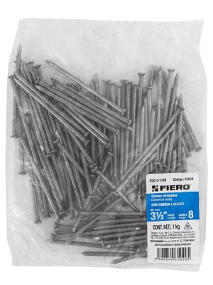 45024 - Bolsa con 1 kg de clavo estándar 3-1/2' con cabeza, Fiero