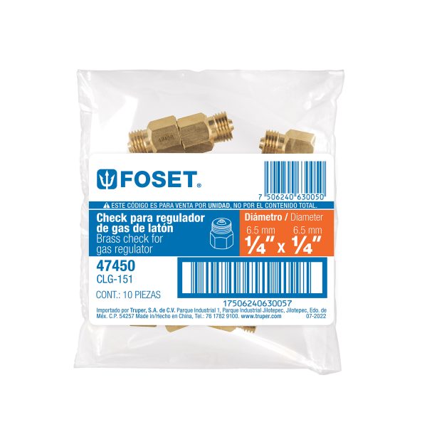 CLG-151E1.jpg 47450 - Check para regulador de 1/4' X 1/4' para gas, Foset