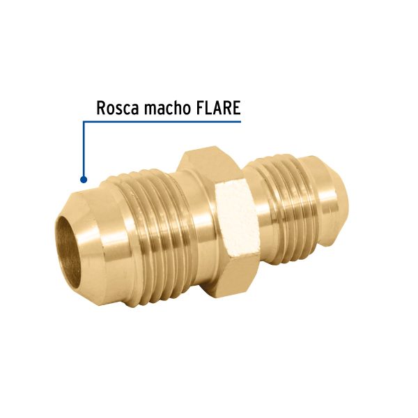 47439 - Niple unión de latón de 3/8' X 1/2', Foset