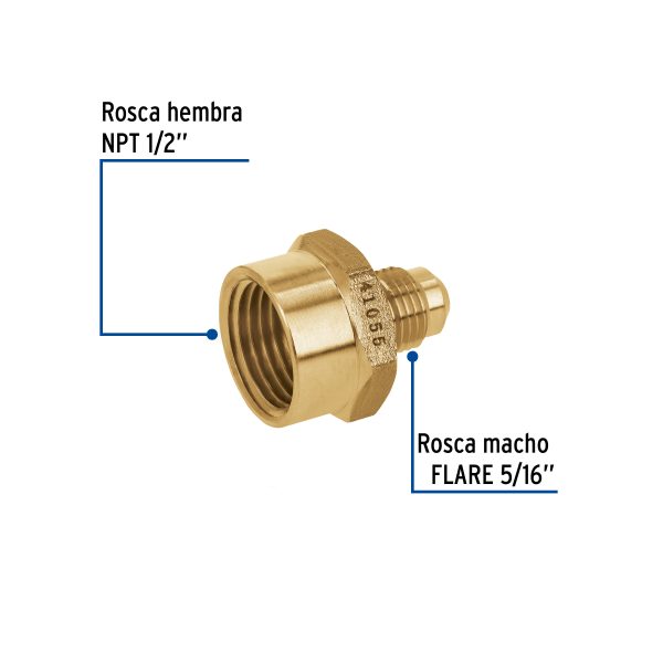 41055 - Niple campana de latón de 5/16' X 1/2', Foset