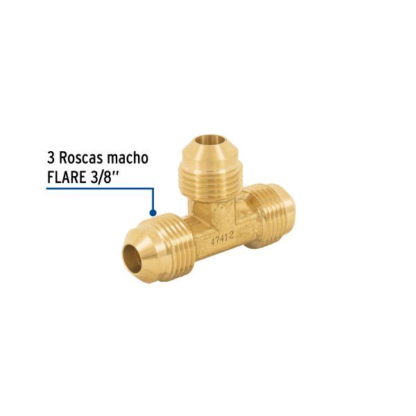47412 - Tee unión de latón 3/8', Foset
