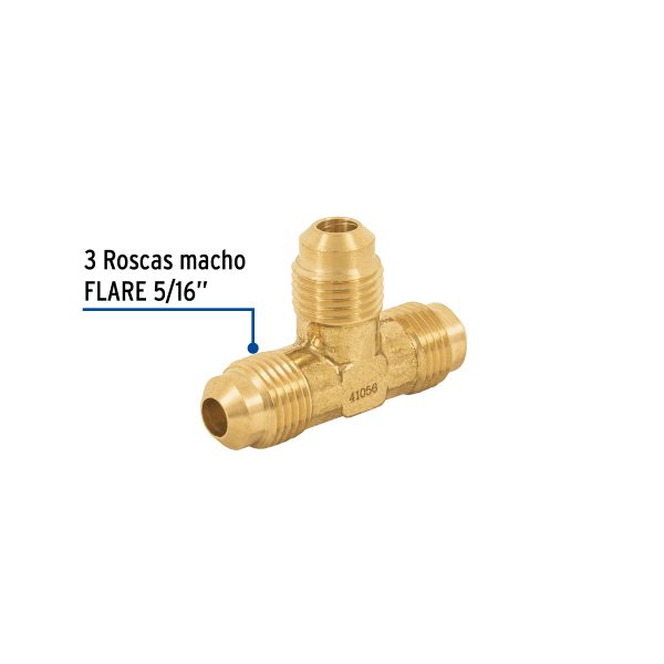 41056 - Tee unión de latón 5/16', Foset