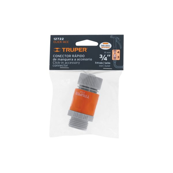 12722 - Conector 3/4' rápido de ABS manguera-acc. sistema click