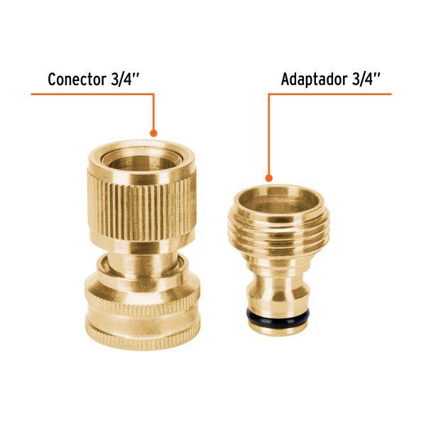 101599 - Conector 3/4' rápido de latón manguera-acc. sistema click