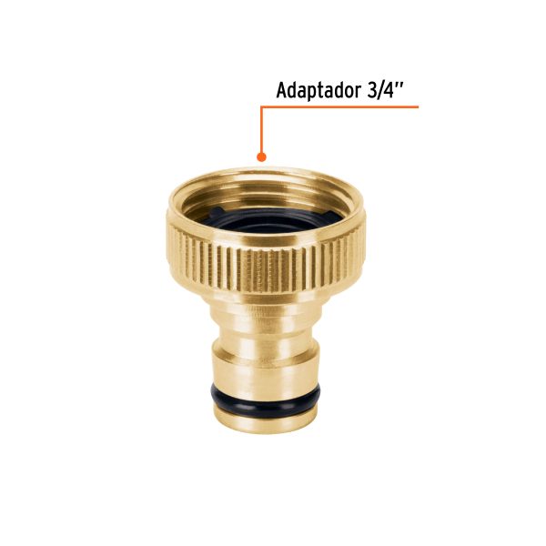 101596 - Conector 3/4' rápido hembra de latón, sistema click, Truper