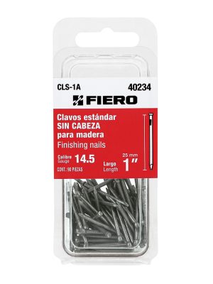 40234 - Blíster con 90 clavos estándar 1' sin cabeza, Fiero