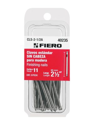 40235 - Blíster con 20 clavos estándar 2-1/2' sin cabeza, Fiero