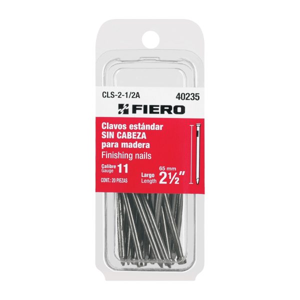 40235 - Blíster con 20 clavos estándar 2-1/2' sin cabeza, Fiero