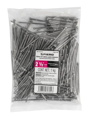 44498 - Bolsa con 1 kg de clavo estándar 2-1/2' sin cabeza, Fiero