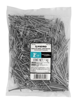 44497 - Bolsa con 1 kg de clavo estándar 2' sin cabeza, Fiero