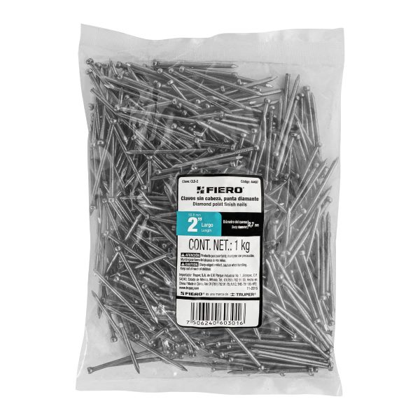 44497 - Bolsa con 1 kg de clavo estándar 2' sin cabeza, Fiero