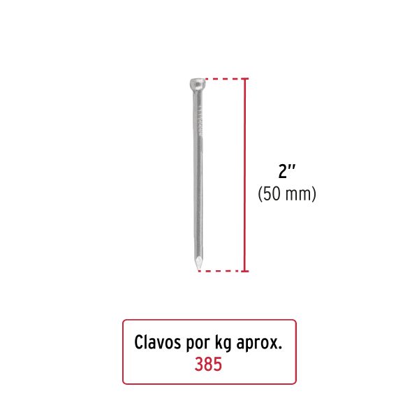 44497 - Bolsa con 1 kg de clavo estándar 2' sin cabeza, Fiero