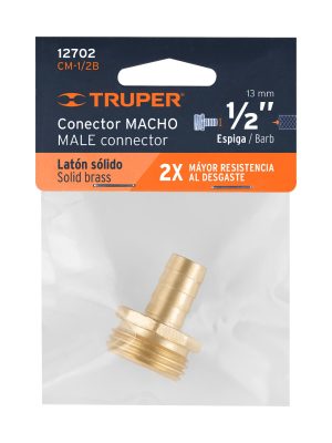 CM-1-2BE1.jpg 12702 - Conector 1/2' macho de latón sólido para manguera, Truper