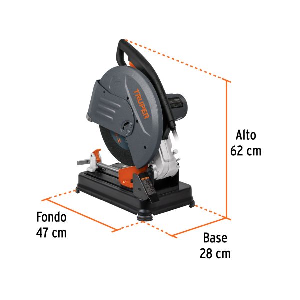 17733 - Tronzadora / cortadora de metales 14', mango recto, 2200 W
