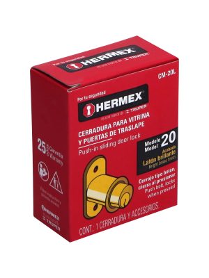43569 - Cerradura para mueble, modelo 20, latón, HERMEX