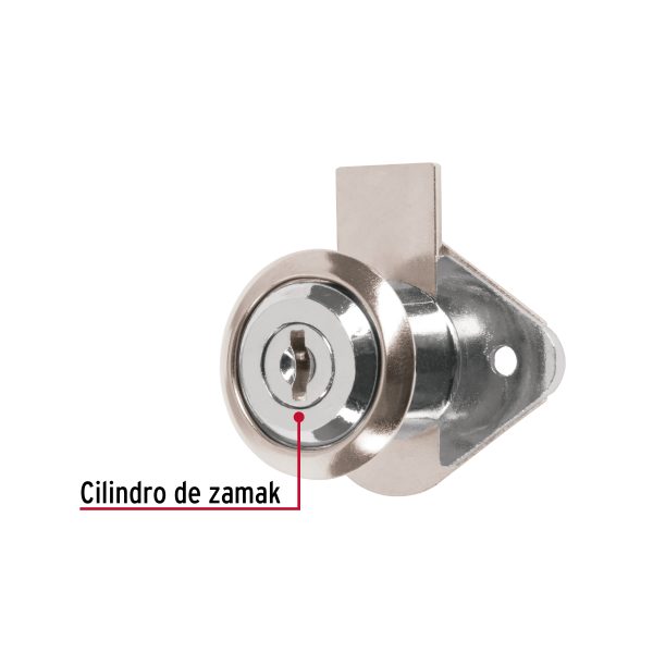 23506 - Cerradura para mueble, modelo 21, cromo, HERMEX BASIC