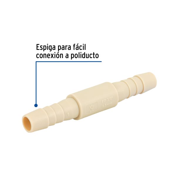 48552 - Cople inserción de 3/8' de polipropileno, Foset