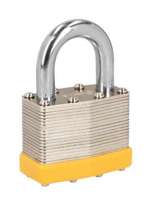 23504 - Candado laminado, 50mm, gancho corto, blister, HERMEX BASIC