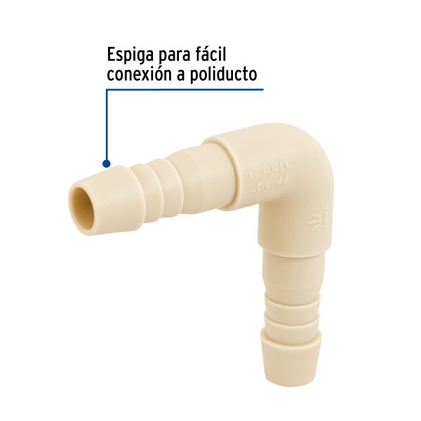 48562 - Codo 90° inserción de 1/2' de polipropileno, Foset
