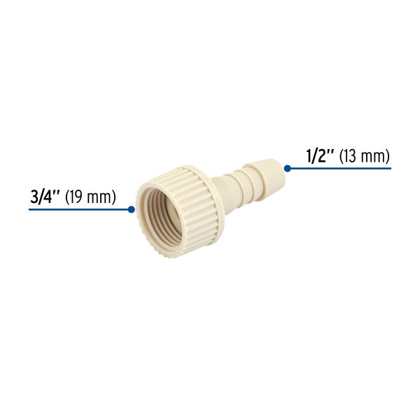 48578 - Adaptador hembra movible de polipropileno 3/4' x 1/2', Foset