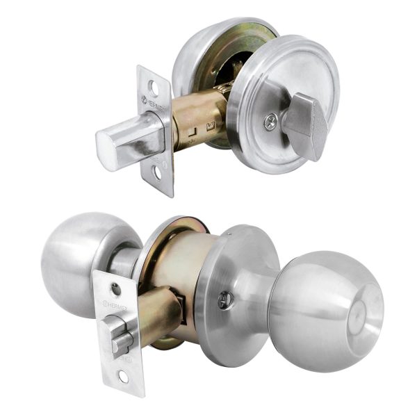 23618 - Combo cerraduras, llave-mariposa, cromo, HERMEX BASIC