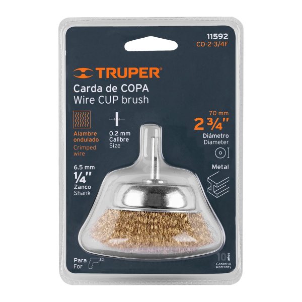 11592 - Carda de copa 2-3/4' alambre fino para taladro, Truper