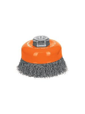 11532 - Carda copa 4' alambre ondulado fino, eje M14, Truper