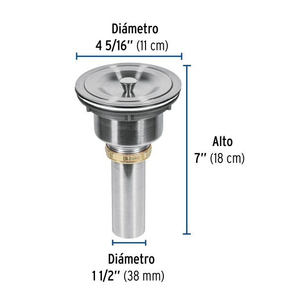46629 - Contracanasta 3-1/2' inox, cuerpo profundo,con tapa, Riviera