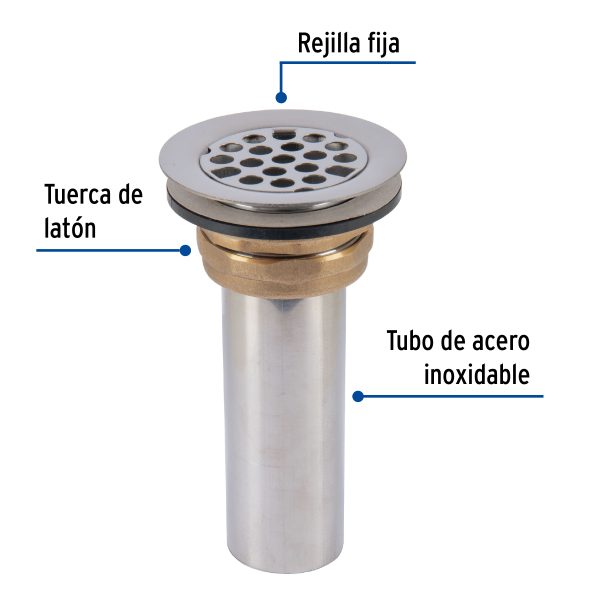 49044 - Contrarejilla 2-1/2' inox, tipo bar, Foset