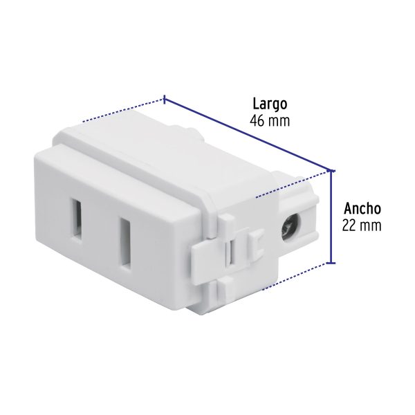 48135 - Contacto sencillo, 2polos, sin tierra, línea Italiana,blanco