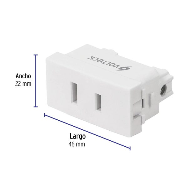 48318 - Contacto sencillo, sin tierra, línea Oslo, color blanco