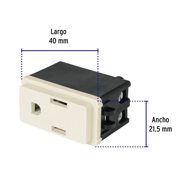 27230 - Contacto 2 polos + tierra, marfil, línea Volteck Basic