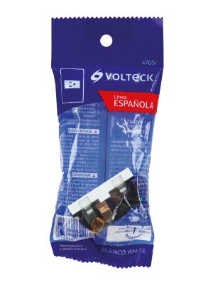 47051 - Contacto aterrizado, 1 módulo, línea Española, color blanco