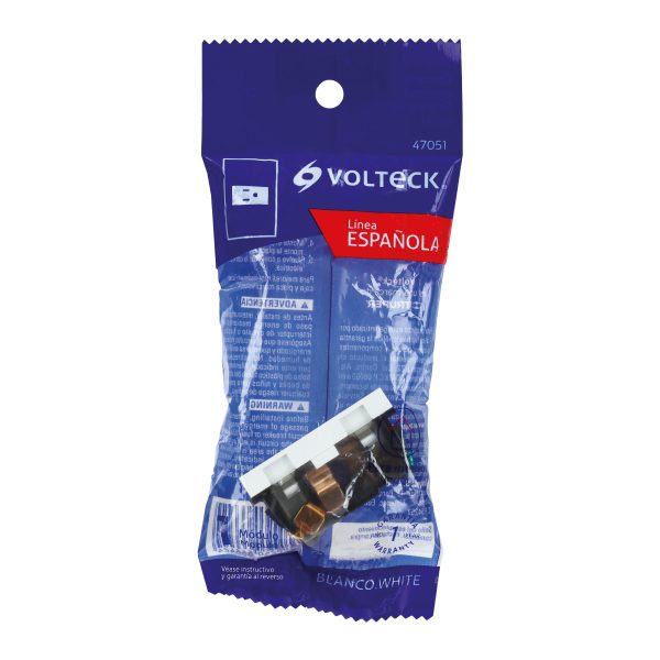 47051 - Contacto aterrizado, 1 módulo, línea Española, color blanco