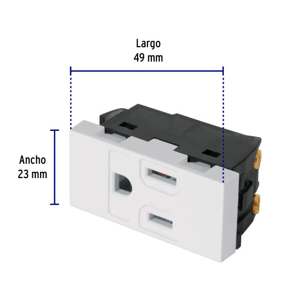 47051 - Contacto aterrizado, 1 módulo, línea Española, color blanco