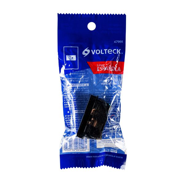 47991 - Contacto aterrizado, 1 módulo, línea Española, color negro