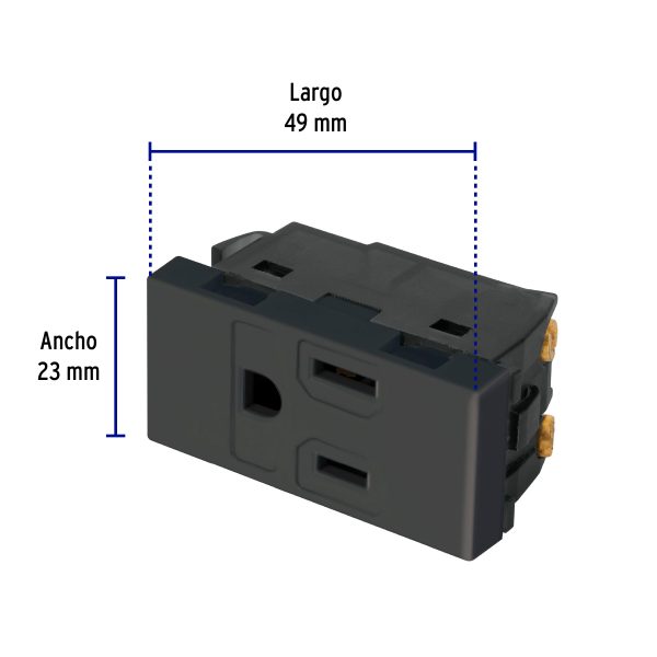 47991 - Contacto aterrizado, 1 módulo, línea Española, color negro