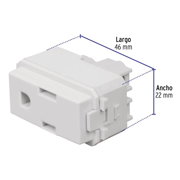 48131 - Contacto sencillo, 2 polos + tierra, línea Italiana, blanco