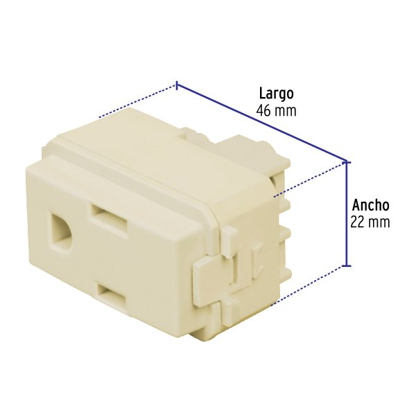 48112 - Contacto sencillo, 2 polos + tierra, línea Italiana, marfil
