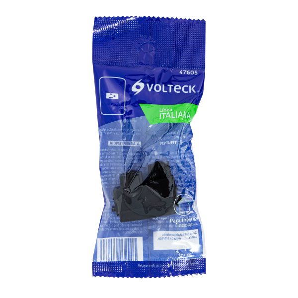 47605 - Contacto sencillo, 2 polos + tierra, línea Italiana, negro