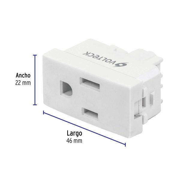 48317 - Contacto sencillo, 2 polos + tierra, línea Oslo, blanco