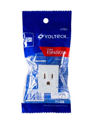 47052 - Contacto aterrizado, 1.5 módulos, línea Española, blanco