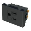 47992 - Contacto aterrizado, 1.5 módulos, línea Española, negro