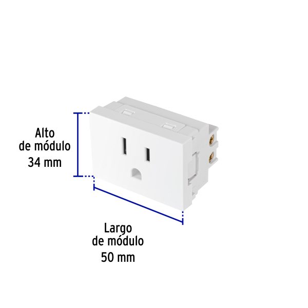 47948 - Contacto aterrizado blanco de 1.5 módulos, línea Lisboa
