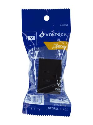 47881 - Contacto aterrizado negro de 1.5 módulos, línea Lisboa