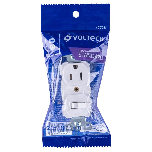 47728 - Interruptor de palanca con contacto, Standard, blanco